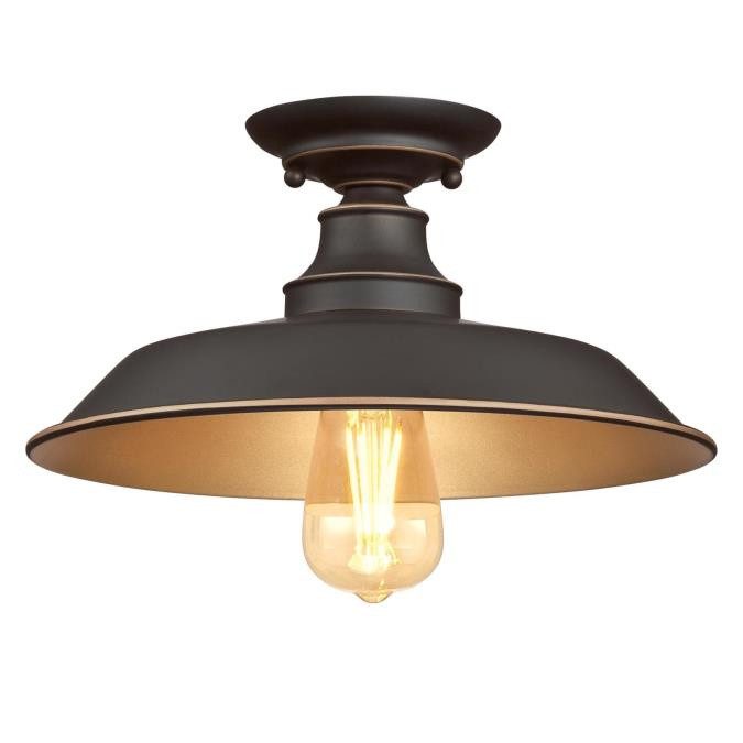 Westinghouse Lighting - 6370300 - One Light Semi-Flush Mount - Iron Hill - Oil Rubbed Bronze With Highlights