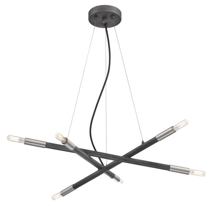Westinghouse Lighting - 6576600 - LED Chandelier - Felix - Distressed Aluminum With Brushed Nickel Accents