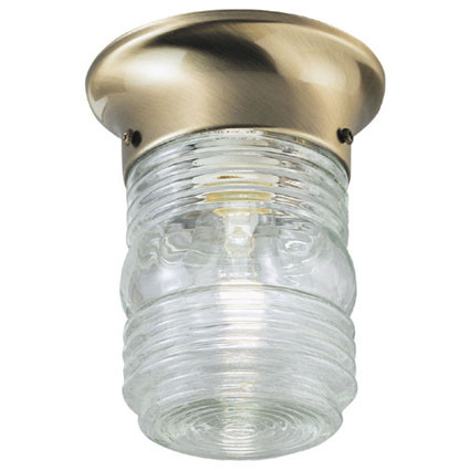 Westinghouse Lighting - 6681800 - One Light Flush Mount - Exteriors Antique Brass - Antique Brass