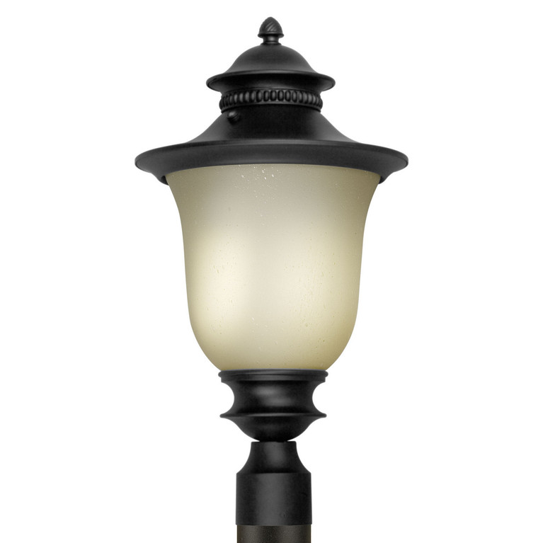 Forte - 17031-01-04 - One Light Outdoor Post Mount - Family Number 37 Black - Black