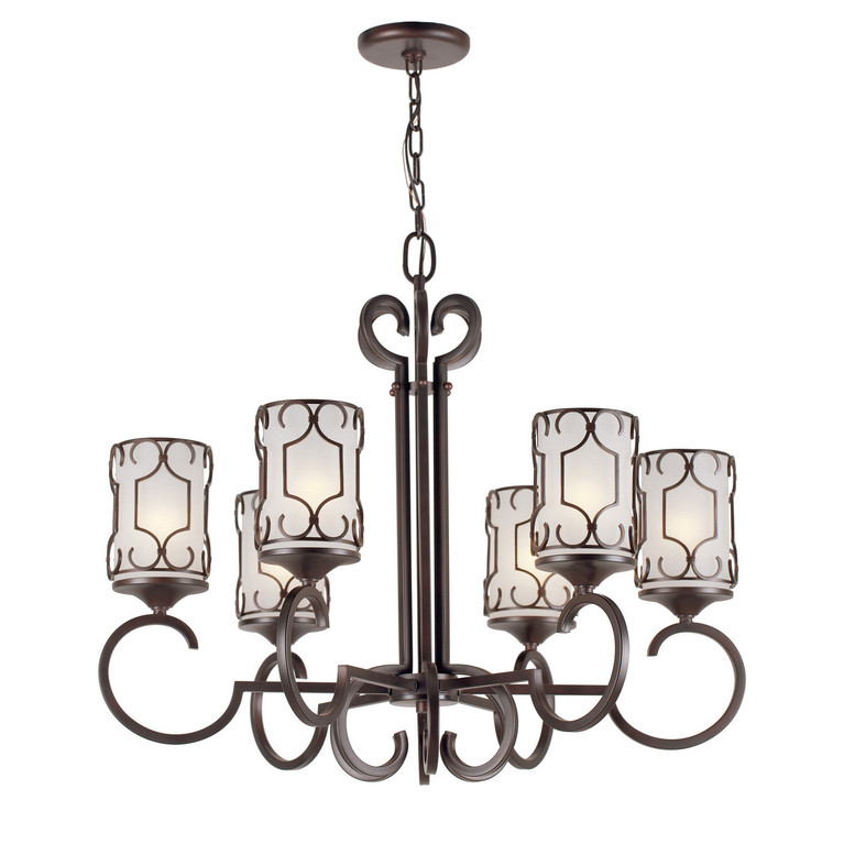 Forte - 2584-06-32 - Six Light Chandelier - Antique Bronze