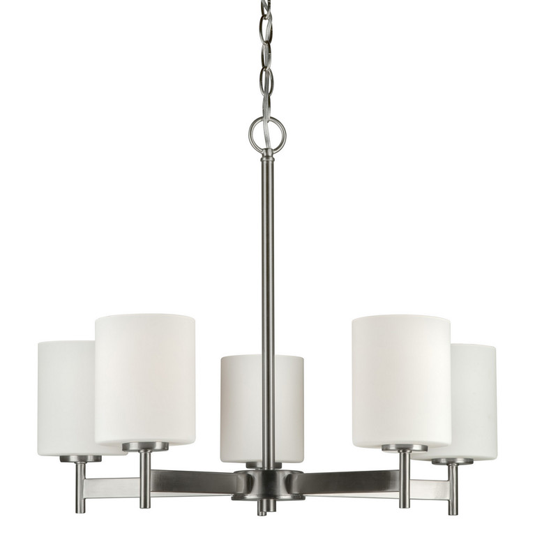 Forte - 2645-05-55 - Five Light Chandelier - Brushed Nickel