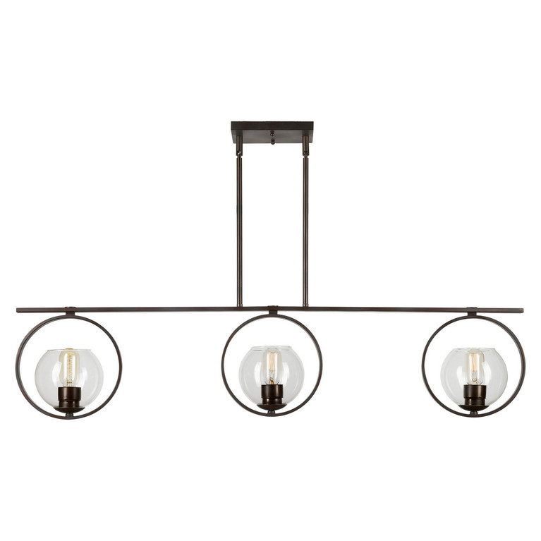 Forte - 2703-03-32 - Three Light Island Pendant - Antique Bronze
