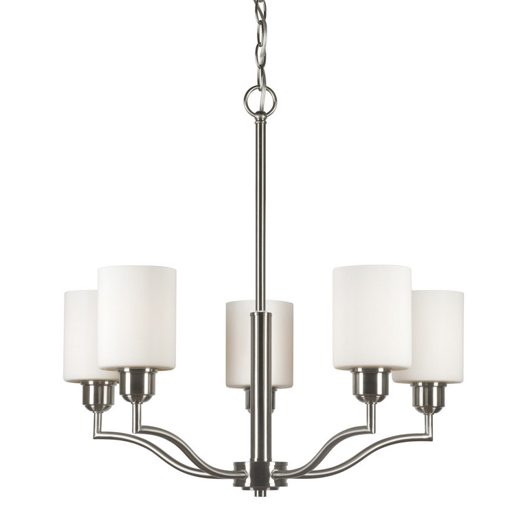 Forte - 2714-05-55 - Five Light Chandelier - Brushed Nickel