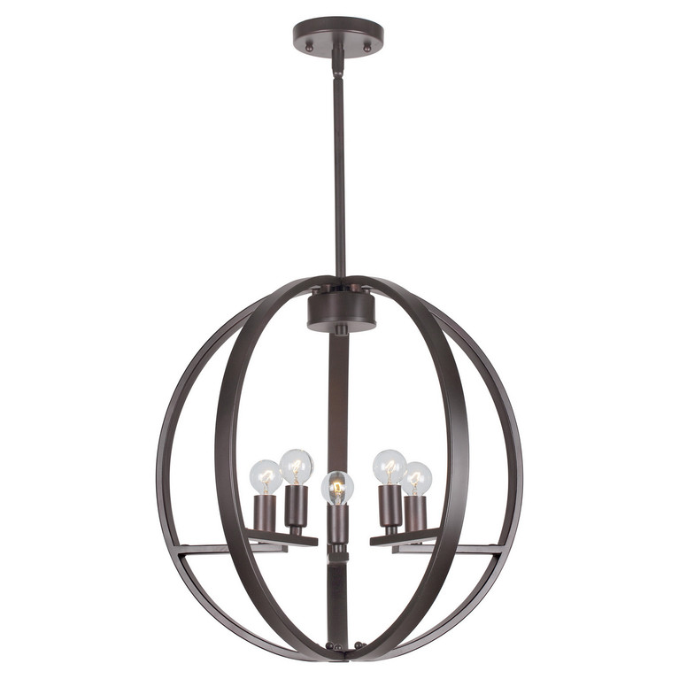 Forte - 7057-05-32 - Five Light Chandelier - Antique Bronze