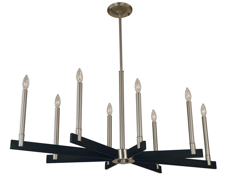 Framburg - 5352 BN/MBLACK - Eight Light Chandelier - Jessica - Brushed Nickel/Matte Black