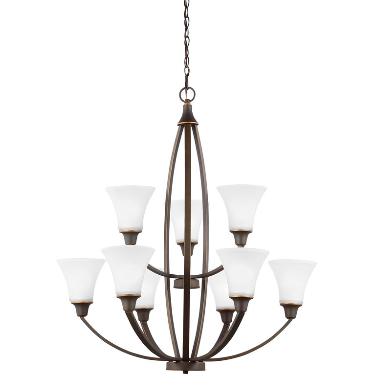 Generation Lighting - 3113209EN3-715 - Nine Light Chandelier - Metcalf - Autumn Bronze
