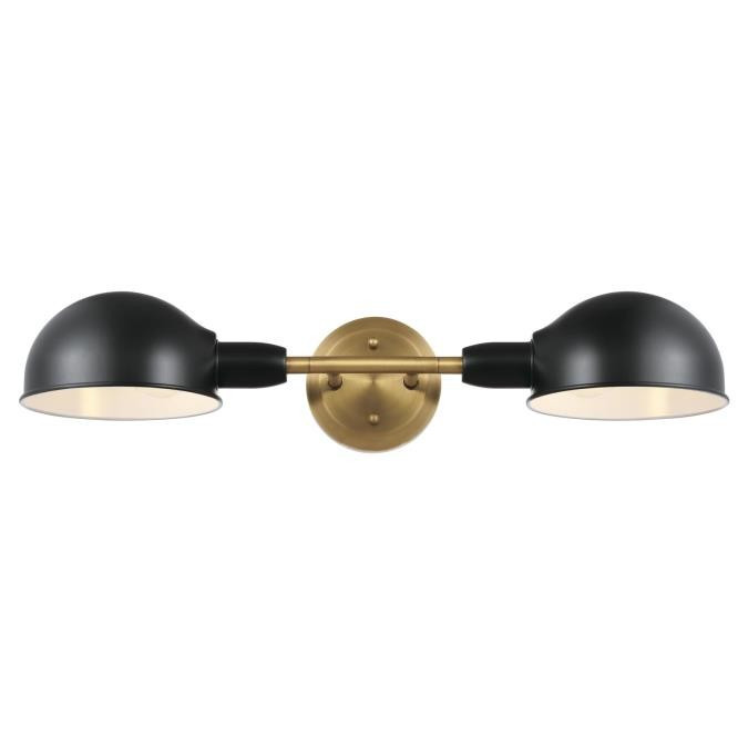 Westinghouse Lighting - 6130800 - Two Light Wall Fixture - Langhorne - Matte Black And Brushed Brass