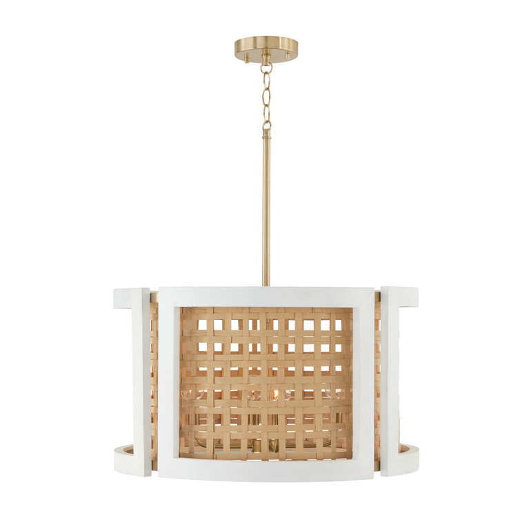 Capital Lighting - 344341WM - Four Light Pendant - Lola - Flat White and Matte Brass