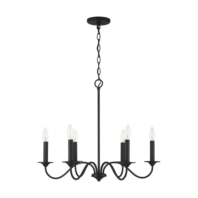 Capital Lighting - 437261BI - Six Light Chandelier - Vincent - Black Iron