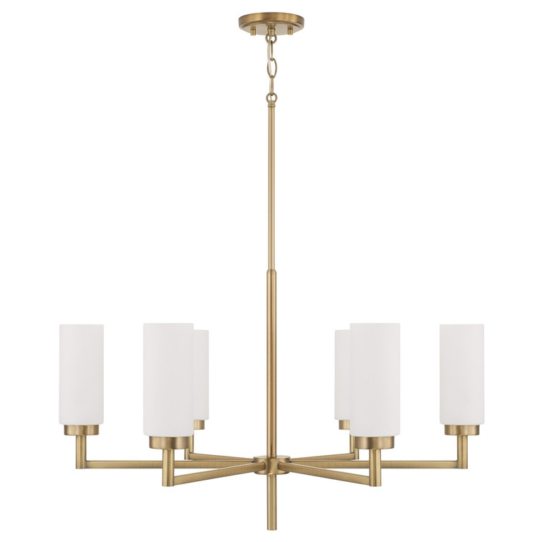 Capital Lighting - 451761AD - Six Light Chandelier - Alyssa - Aged Brass
