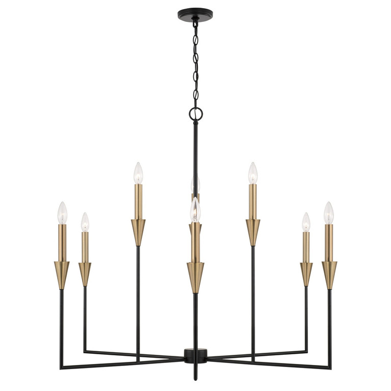 Capital Lighting - 451991AB - Nine Light Chandelier - Avant - Aged Brass and Black