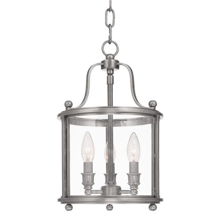 Hudson Valley - 1310-AN - Three Light Lantern - Mansfield - Antique Nickel