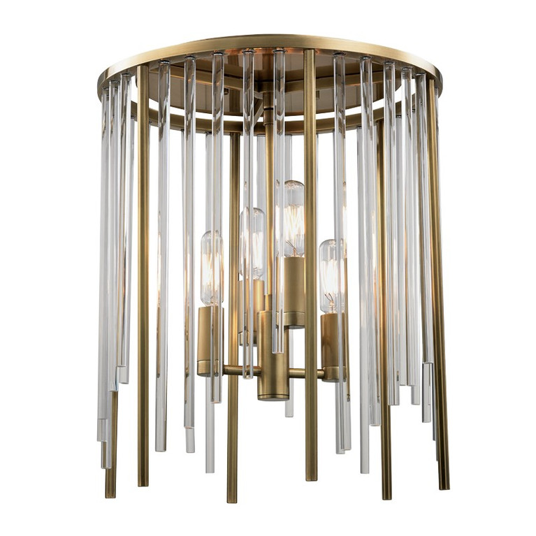 Hudson Valley - 2510-AGB - Four Light Semi Flush Mount - Lewis - Aged Brass