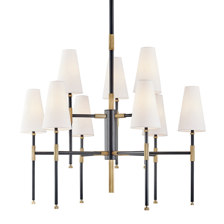 Hudson Valley - 3734-AOB - Nine Light Chandelier - Bowery - Aged Brass/Old Bronze