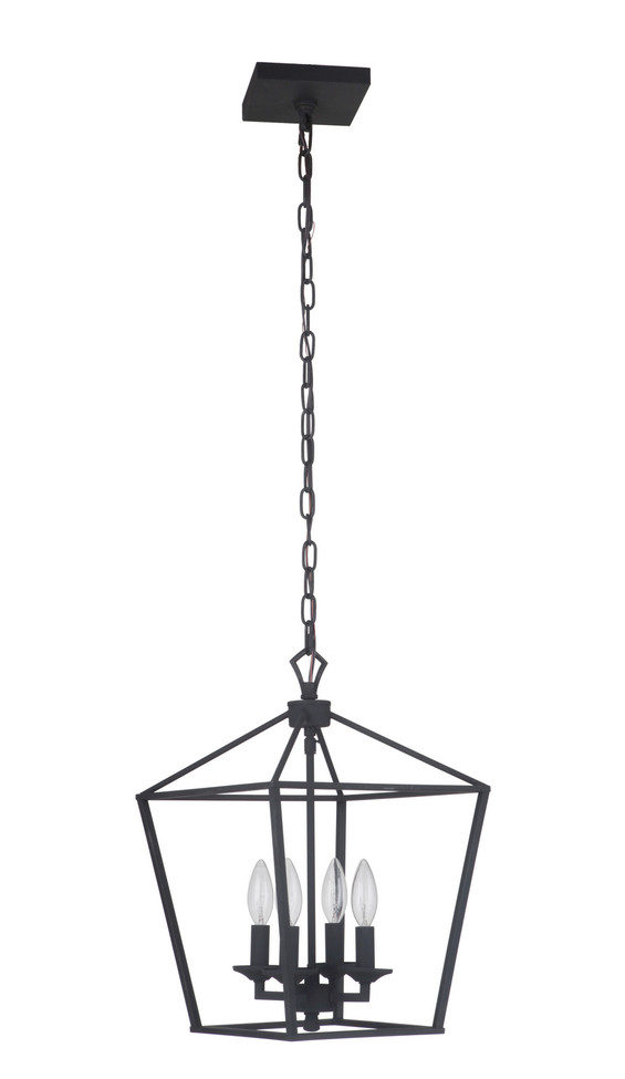 Craftmade - 52934-FB - Four Light Foyer Pendant - Flynt - Flat Black