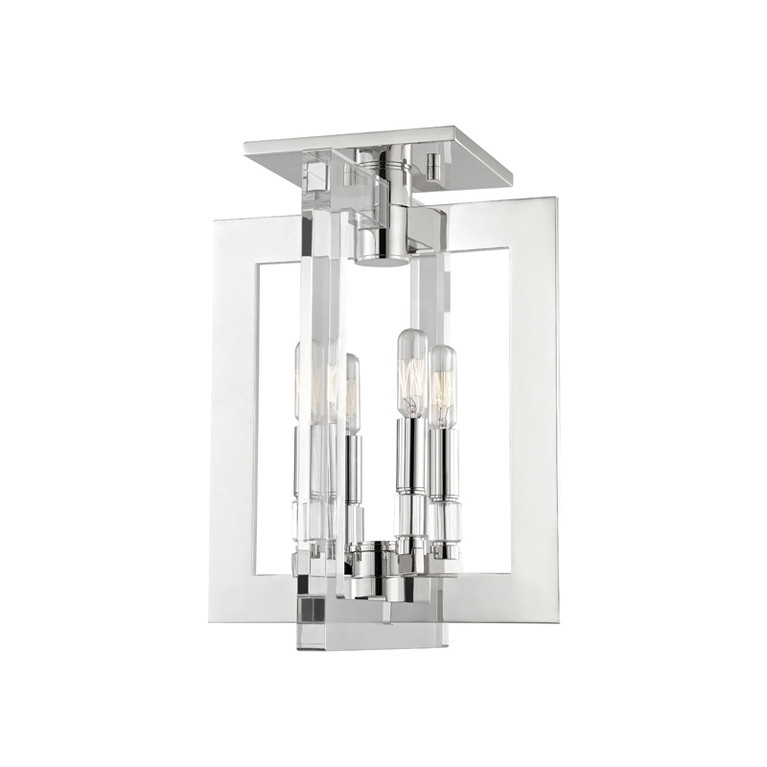 Hudson Valley - 9311-PN - Four Light Semi Flush Mount - Wellington - Polished Nickel