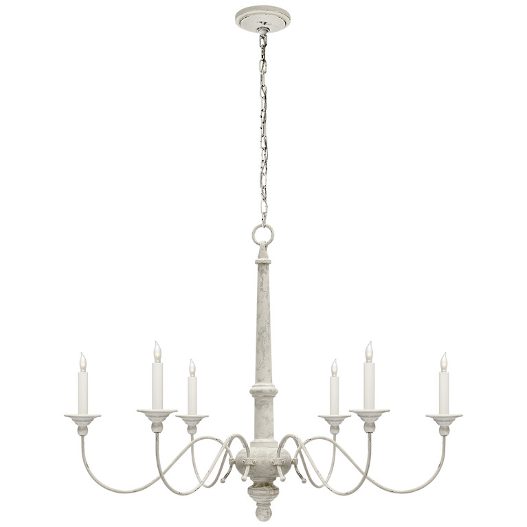 Visual Comfort Signature - S 5211BW - Six Light Chandelier - Country Chandelier - Belgian White