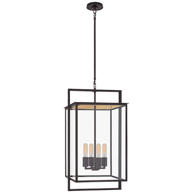 Visual Comfort Signature - S 5793AI-CG - Four Light Hanging Lantern - Halle - Aged Iron