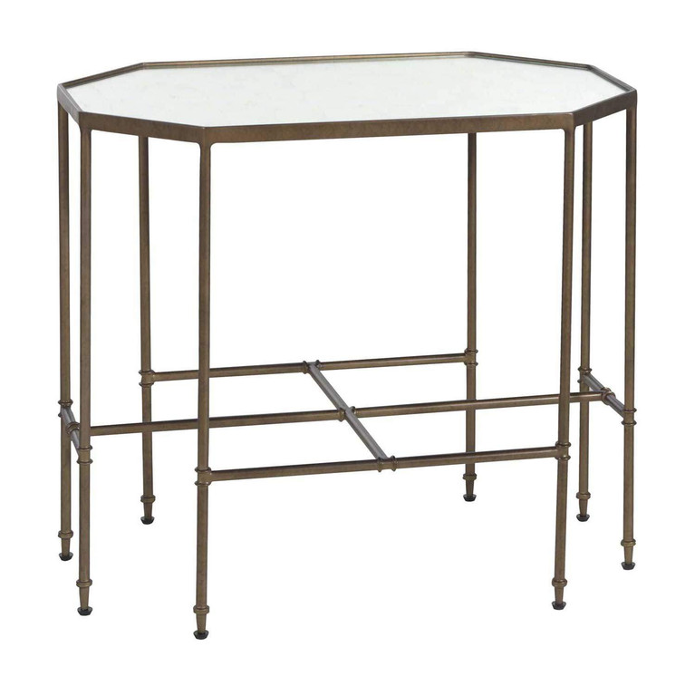 Gabby - SCH-290050 - Side Table - Barnes - Matte Gold|Eglomise Mirror