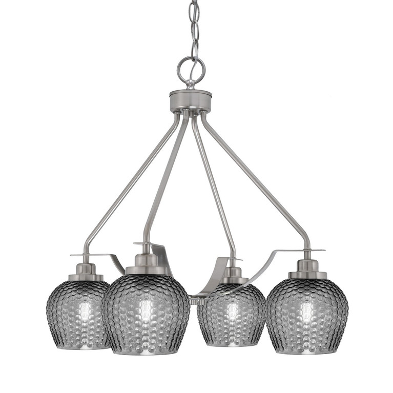 Toltec Lighting - 2604-BN-4602 - Four Light Chandelier - Odyssey - Brushed Nickel
