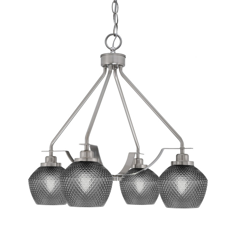Toltec Lighting - 2604-BN-4622 - Four Light Chandelier - Odyssey - Brushed Nickel