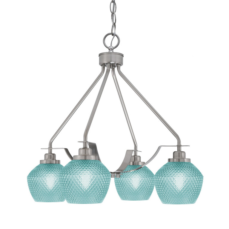Toltec Lighting - 2604-BN-4625 - Four Light Chandelier - Odyssey - Brushed Nickel