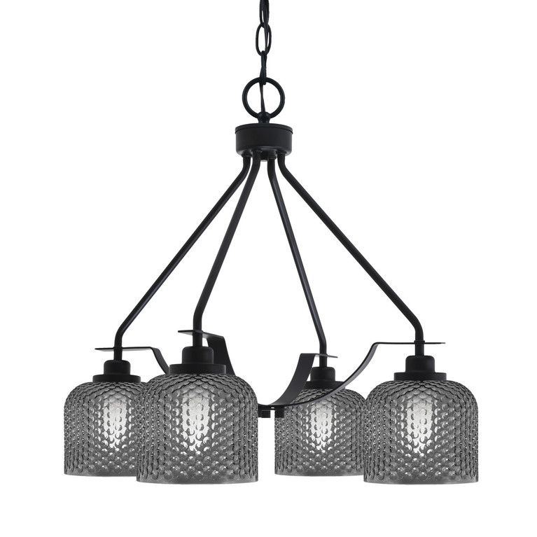 Toltec Lighting - 2604-MB-4612 - Four Light Chandelier - Odyssey - Matte Black