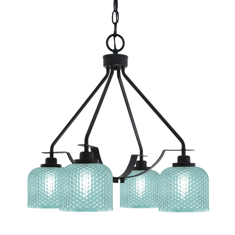 Toltec Lighting - 2604-MB-4615 - Four Light Chandelier - Odyssey - Matte Black