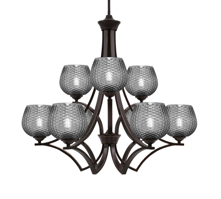 Toltec Lighting - 569-DG-4602 - Nine Light Chandelier - Zilo - Dark Granite