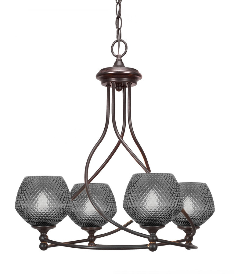 Toltec Lighting - 904-DG-4622 - Four Light Chandelier - Capri - Dark Granite