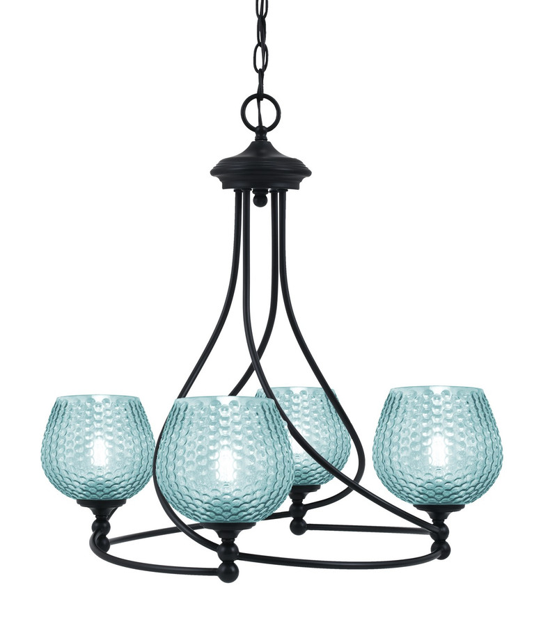 Toltec Lighting - 904-MB-4605 - Four Light Chandelier - Capri - Matte Black