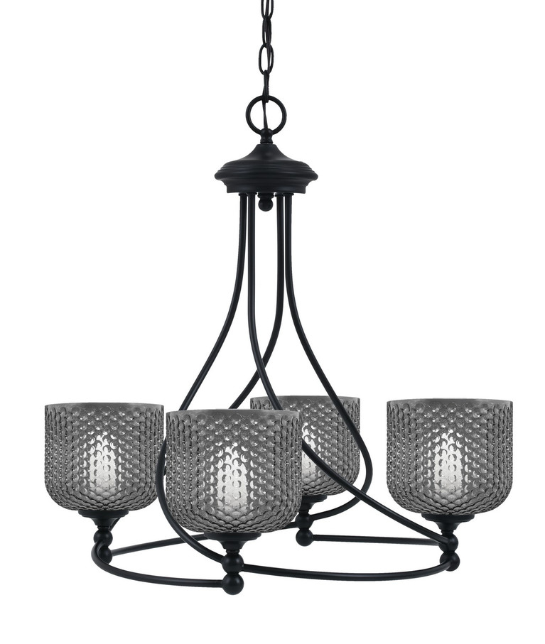 Toltec Lighting - 904-MB-4612 - Four Light Chandelier - Capri - Matte Black