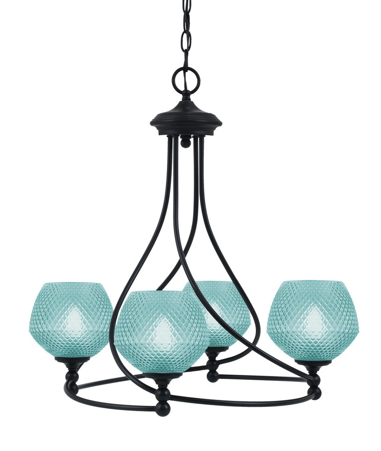 Toltec Lighting - 904-MB-4625 - Four Light Chandelier - Capri - Matte Black