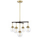 Meridian - M10041ORBNB - Five Light Chandelier - Mchan - Oil Rubbed Bronze with Natural Brass