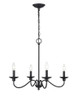 Millennium - 4384-MB - Four Light Chandelier - Delvona - Matte Black
