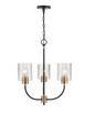Millennium - 9423-MB/MG - Three Light Chandelier - Renitta - Matte Black Modern Gold