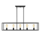 Golden - 2072-LP BLK - Five Light Linear Pendant - Wesson - Matte Black