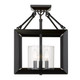 Smyth Three Light Semi-Flush Mount (2073-SF BLK-CLR)