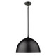Zoey One Light Pendant (6956-L BLK-BLK)