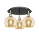 Innovations - 516-3C-BAB-G128-8 - Three Light Semi-Flush Mount - Ballston - Black Antique Brass