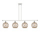 Innovations - 516-4I-WPC-G122-8RB - Four Light Island Pendant - Ballston - White Polished Chrome