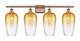 Innovations - 516-4W-AC-G484-7AM - Four Light Bath Vanity - Ballston - Antique Copper