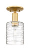 Innovations - 716-1C-SG-G1113 - One Light Semi-Flush Mount - Arcadia - Satin Gold