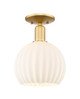 Innovations - 716-1C-SG-G1217-10WV - One Light Semi-Flush Mount - Arcadia - Satin Gold