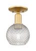 Innovations - 716-1C-SG-G122C-6CL - One Light Semi-Flush Mount - Arcadia - Satin Gold