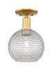 Innovations - 716-1C-SG-G122C-8CL - One Light Semi-Flush Mount - Arcadia - Satin Gold