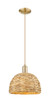 Innovations - 716-1P-CB-RBD-12-NAT - One Light Mini Pendant - Arcadia - Champagne Bronze