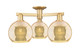 Innovations - 716-3F-BB-G128-8 - Three Light Semi-Flush Mount - Arcadia - Brushed Brass