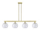 Innovations - 716-4I-AB-G124-8 - Four Light Island Pendant - Arcadia - Antique Brass